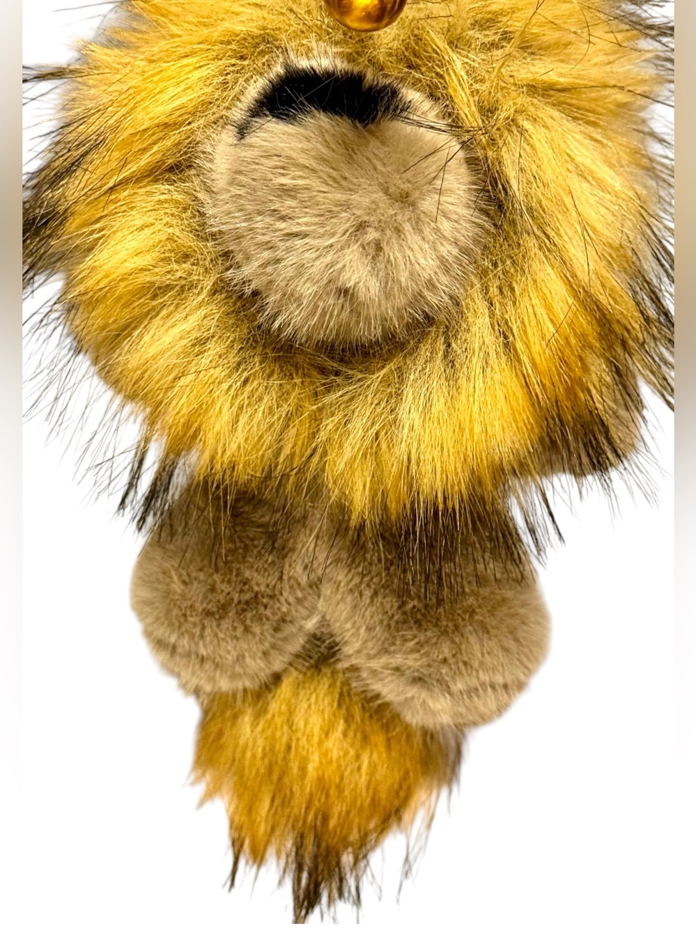 Oversized Rex Rabbit/Racoon Fur Plush Simba Lion Keychain NEW 12” x 6”